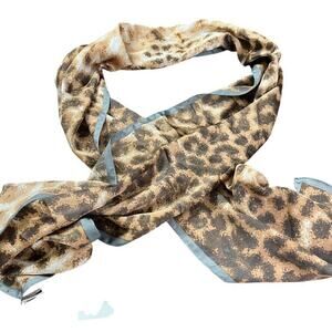 Anne Klein Womens Camel Brown Beige Gray Rectangle Scarf Wrap Satin NWT 68"x13"